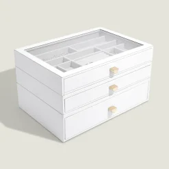 Stackers LUX smykkeskrin - SUPERSIZE, PEBBLEWHITE - 3 skuffer