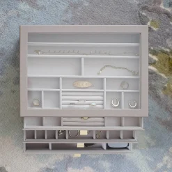 Stackers LUX smykkeskrin - SUPERSIZE, Taupe - 3 skuffer