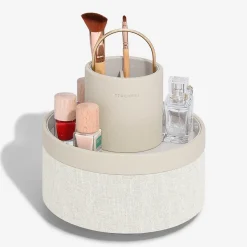 Stackers Moon Rotating Caddy, Oatmeal & Linen