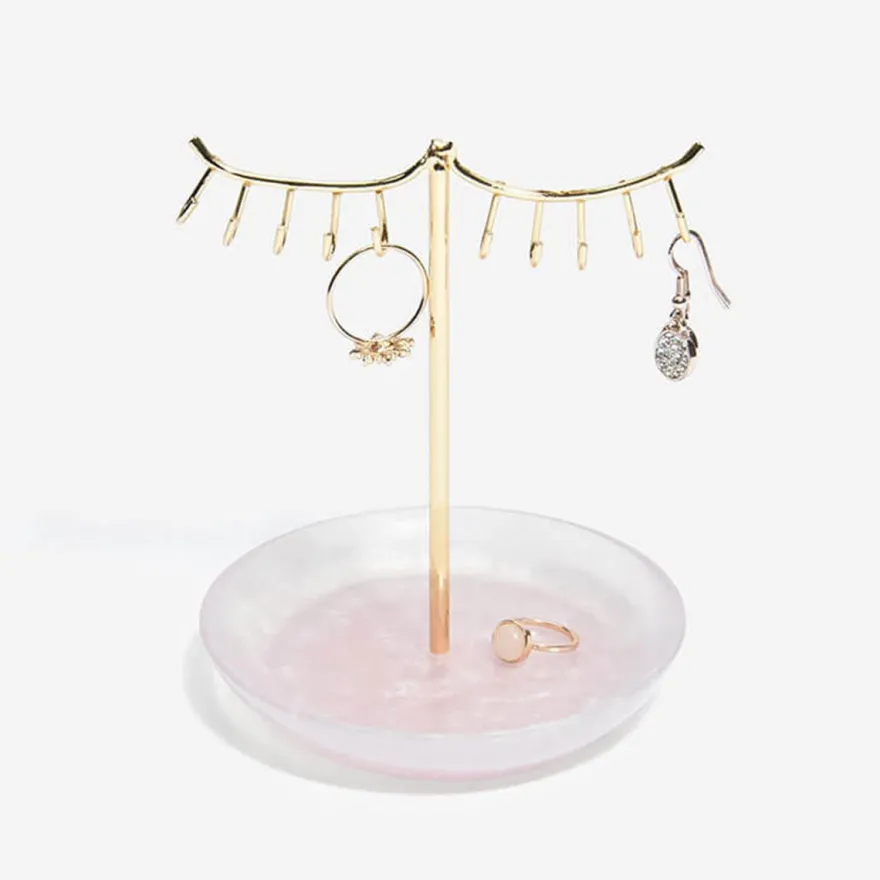 Stackers smykkeholder - Mini Eyelashes, Rosa Quartz