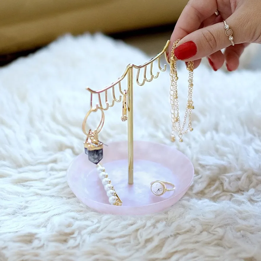 Stackers smykkeholder - Mini Eyelashes, Rosa Quartz
