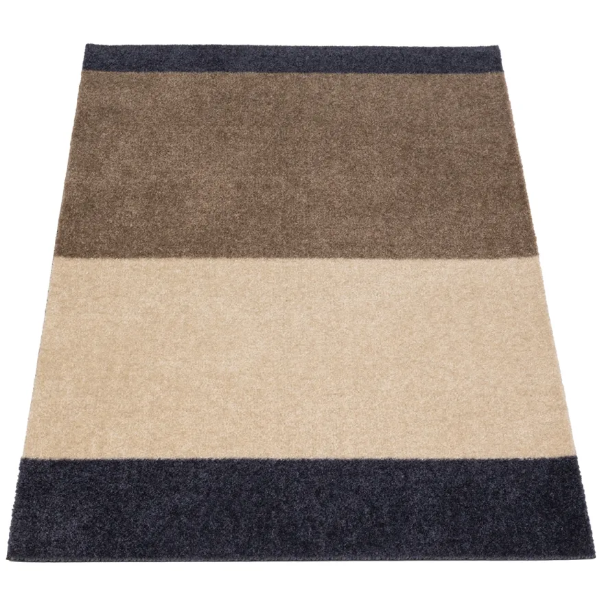 Tica Smudsmåtte - 60x90 cm. Stripes - Gråblå/Sand/Ivory