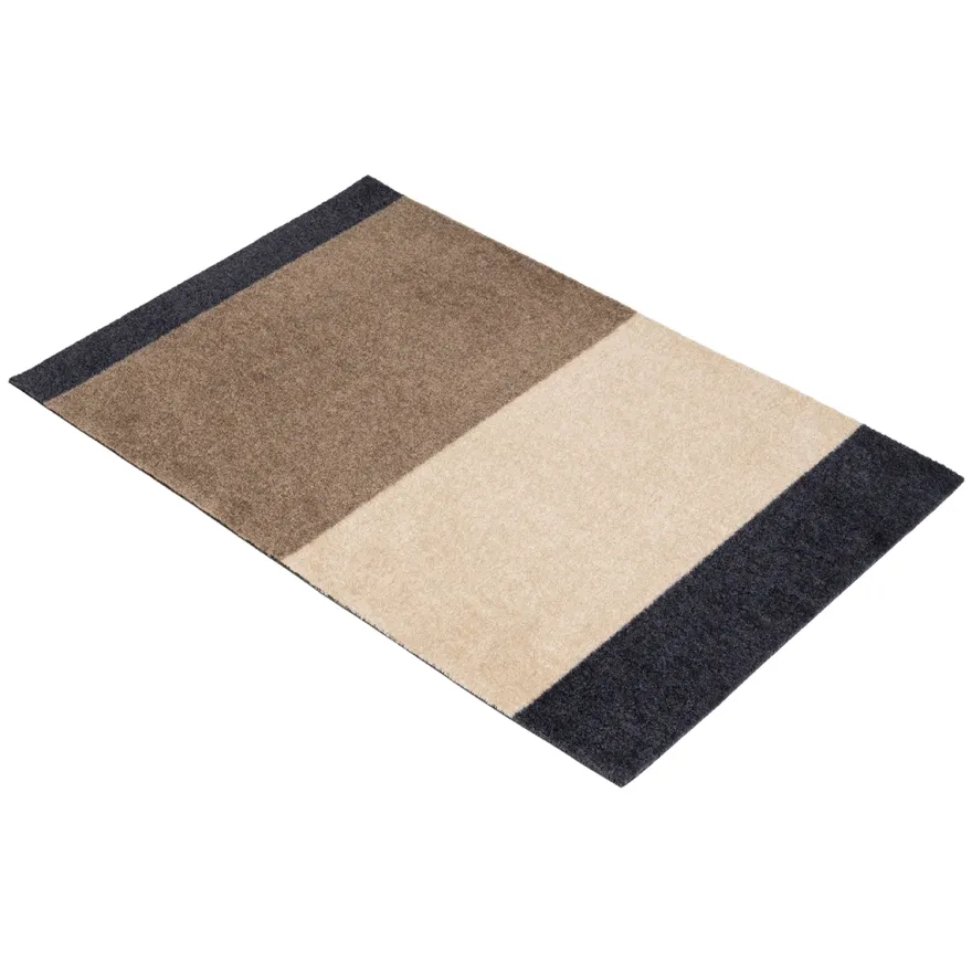 Tica Smudsmåtte - 60x90 cm. Stripes - Gråblå/Sand/Ivory