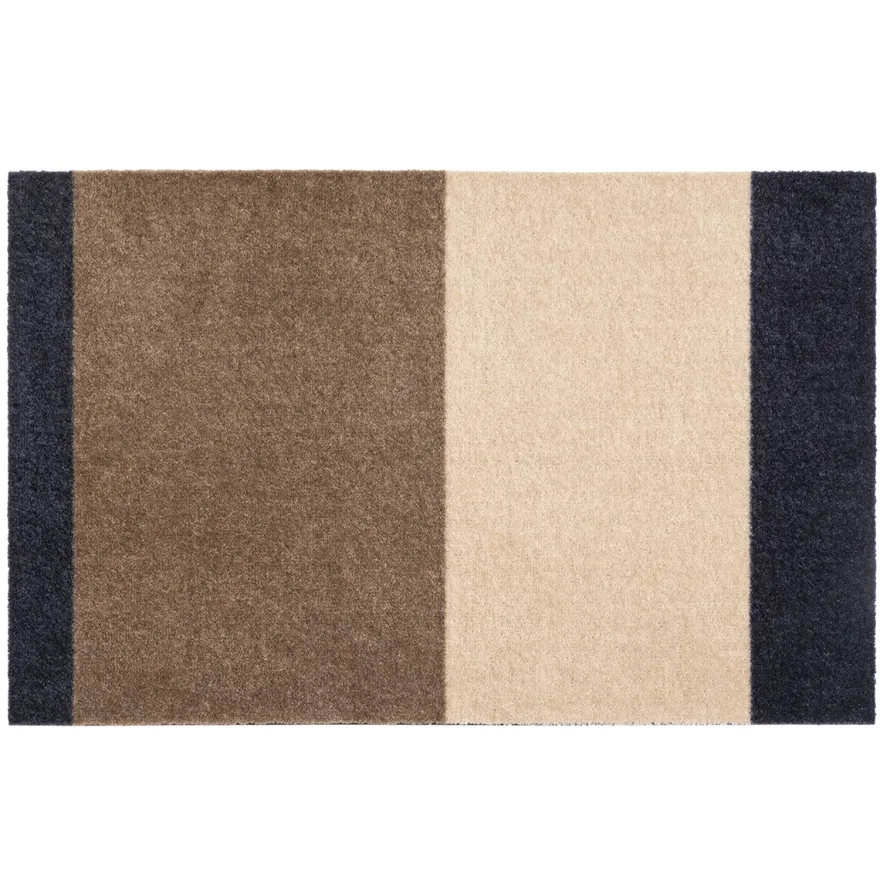 Tica Smudsmåtte - 60x90 cm. Stripes - Gråblå/Sand/Ivory
