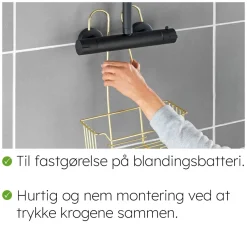 Trådkurv til at sætte over Blandingsbatteri - Milo, 2 hylder, GOLDEN