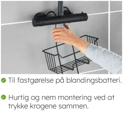Trådkurv til at sætte over Blandingsbatteri - Milo, SORT - 2 hylder