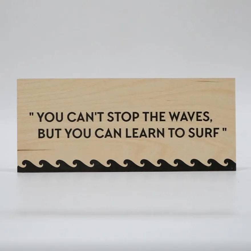 Treviso Design træskilt - Learn to surf