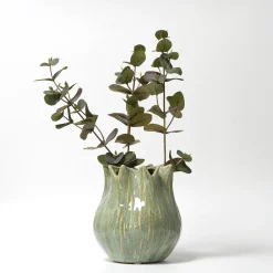 Vase i keramik, Fennel 13cm - Lysegrøn