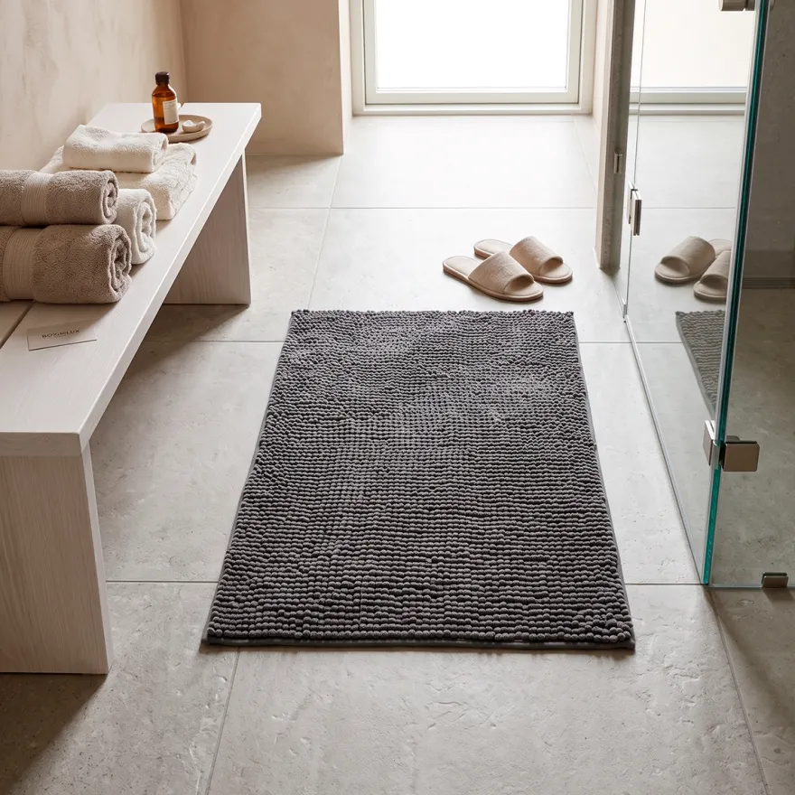Wenko Allstar Chenille Bademåtte 50x80 cm - Antracitgrå
