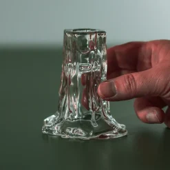 Wikholm Lysestage i massiv glas - Candice - Klar