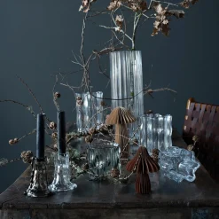 Wikholm Lysestage i massiv glas - Candice - Smoke