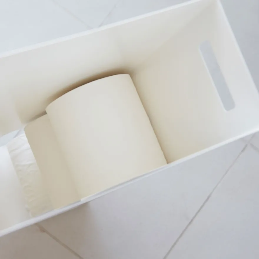 Yamazaki Beholder til toiletpapir, lille til 8 ruller, Hvid