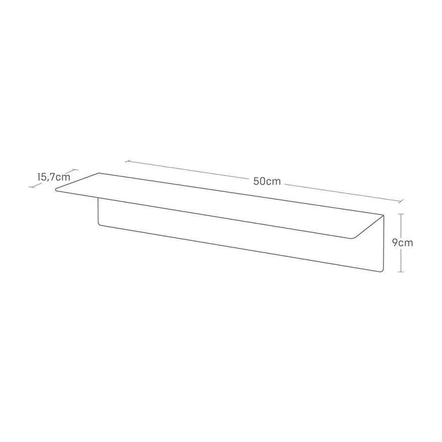Yamazaki Hylde i metal - Sort, 50cm.