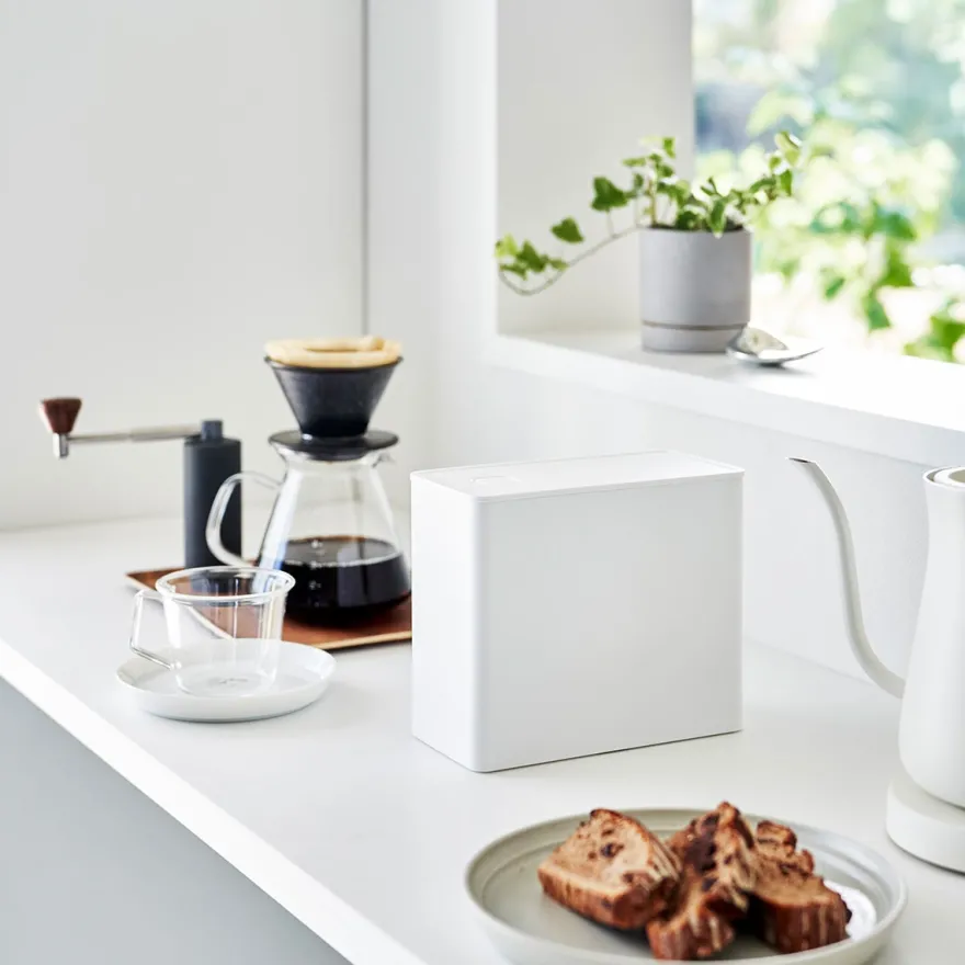 Yamazaki lufttæt beholder til kaffe - Hvid
