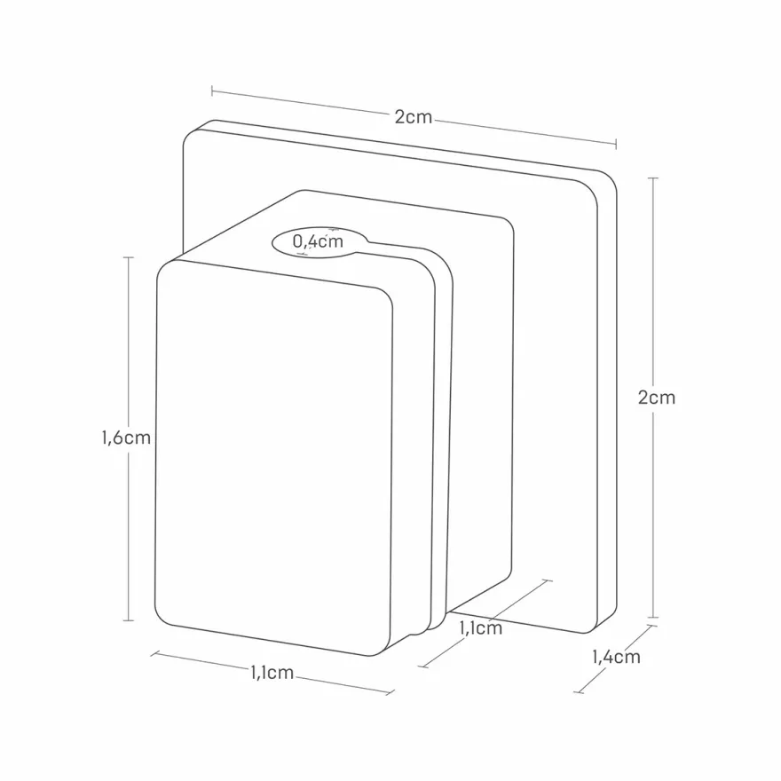 Yamazaki Magnetiske Kabelholdere. Pakke med 5 stk. HVID
