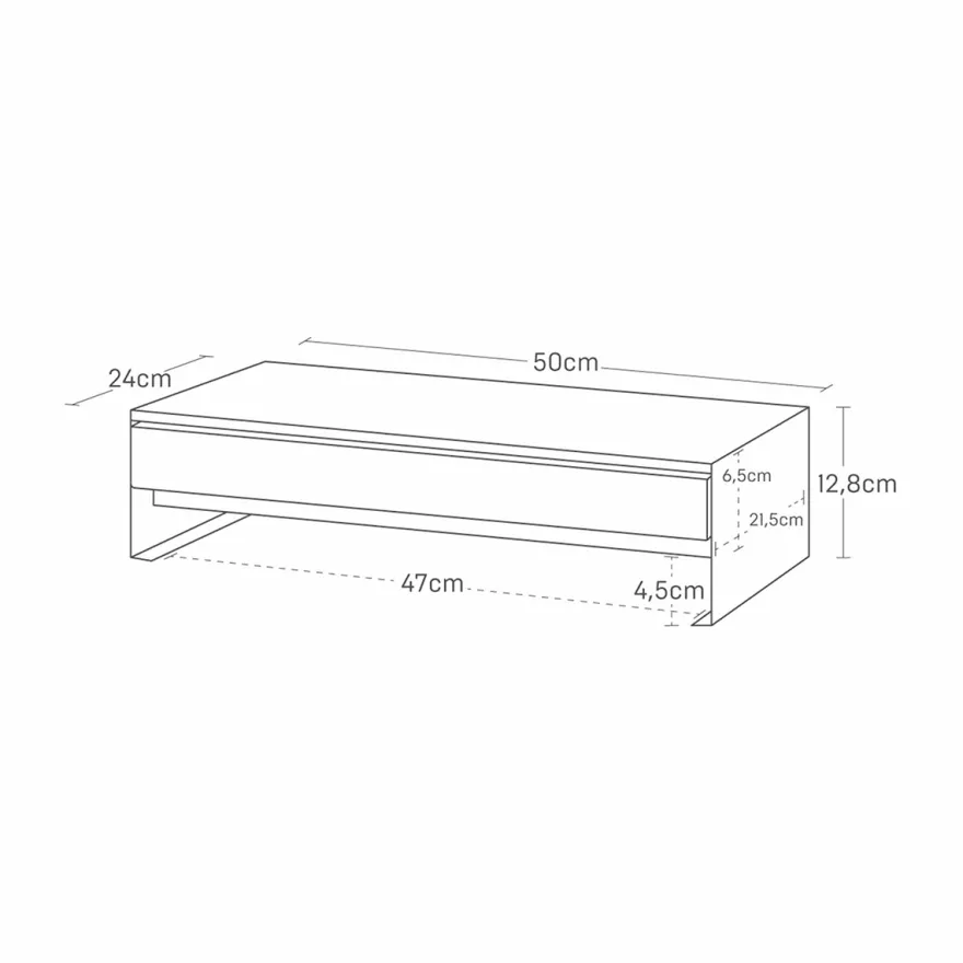 Yamazaki Monitor Stand med skuffe. SORT