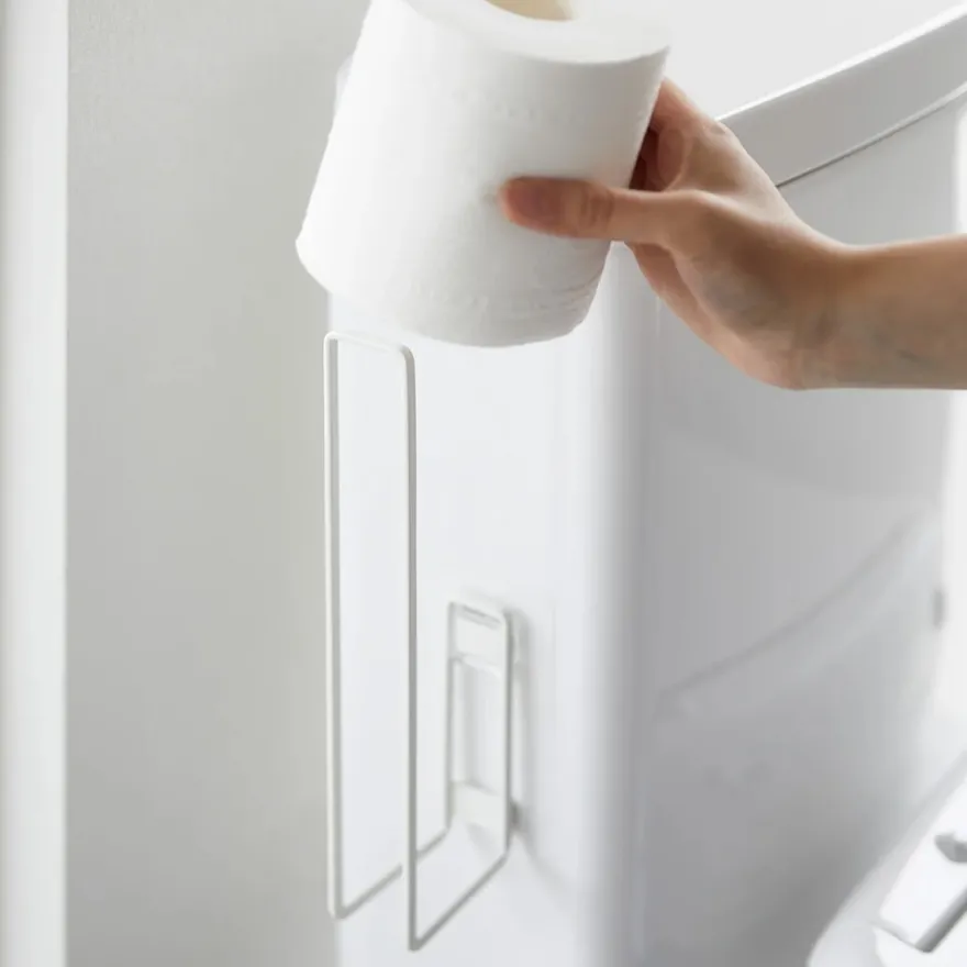 Yamazaki Selvklæbende toiletrulleholder til væggen - FILM, Hvid
