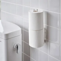 Yamazaki Selvklæbende toiletrulleholder til væggen - FILM, Hvid