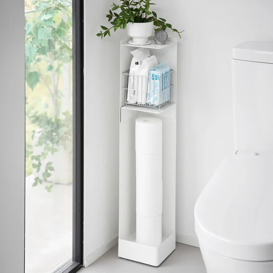 Yamazaki Toilet Organizer på Hjul - HVID