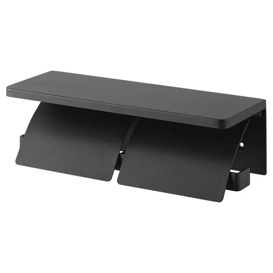 Yamazaki Toiletrulleholder i metal. Double, Sort