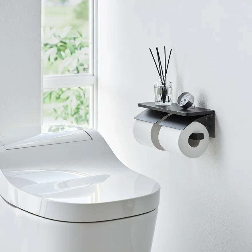 Yamazaki Toiletrulleholder i metal. Double, Sort
