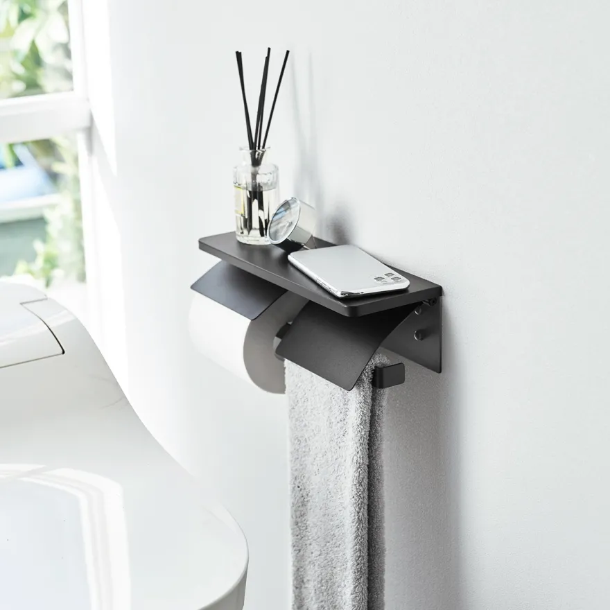 Yamazaki Toiletrulleholder i metal. Double, Sort