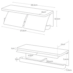 Yamazaki Toiletrulleholder i metal. Double, Sort