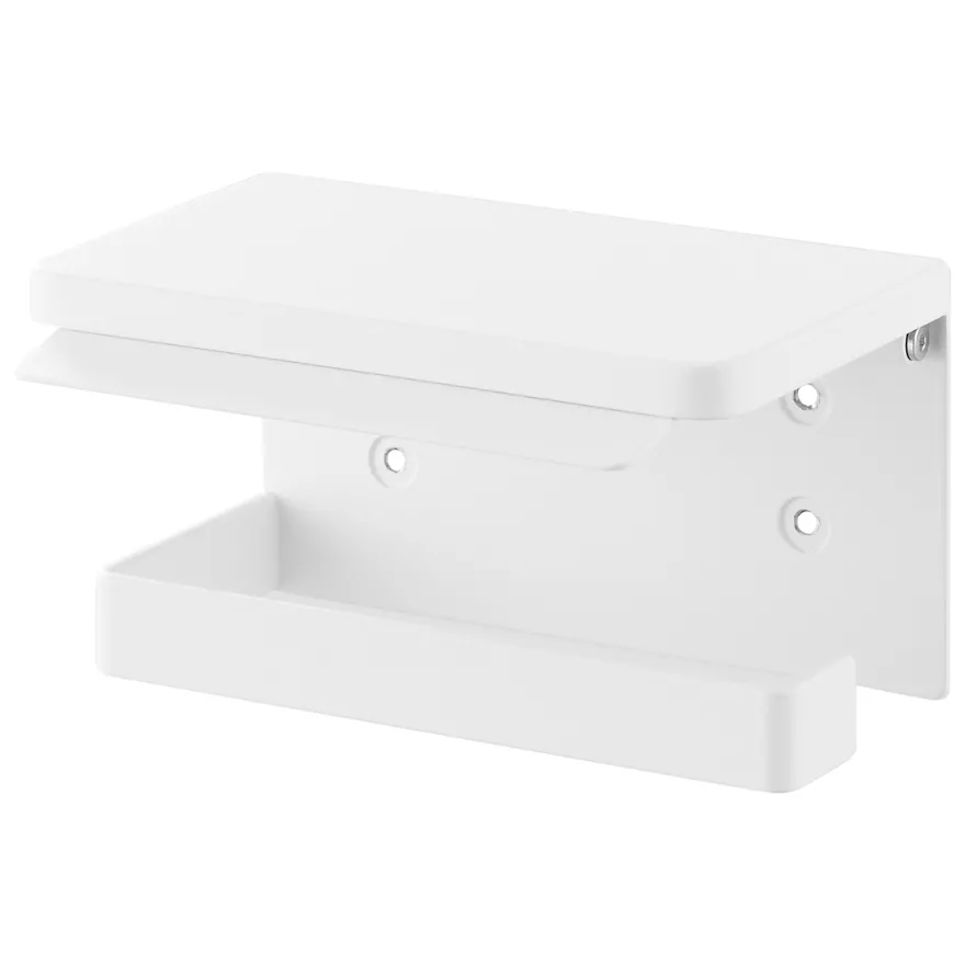 Yamazaki Toiletrulleholder i metal. Single, Hvid