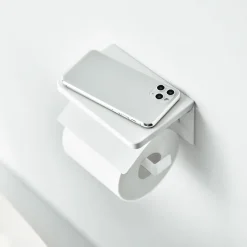 Yamazaki Toiletrulleholder i metal. Single, Hvid