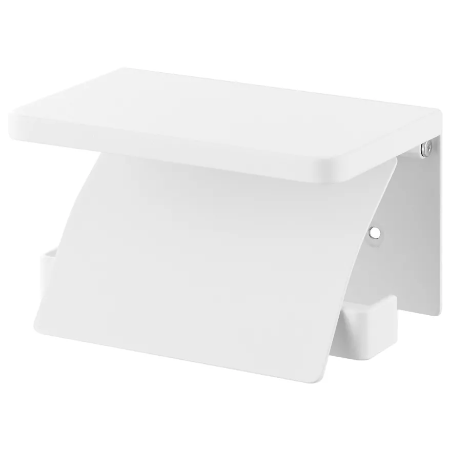 Yamazaki Toiletrulleholder i metal. Single, Hvid