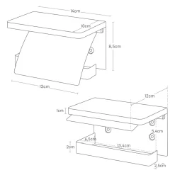 Yamazaki Toiletrulleholder i metal. Single, Hvid