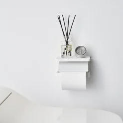 Yamazaki Toiletrulleholder i metal. Single, Hvid