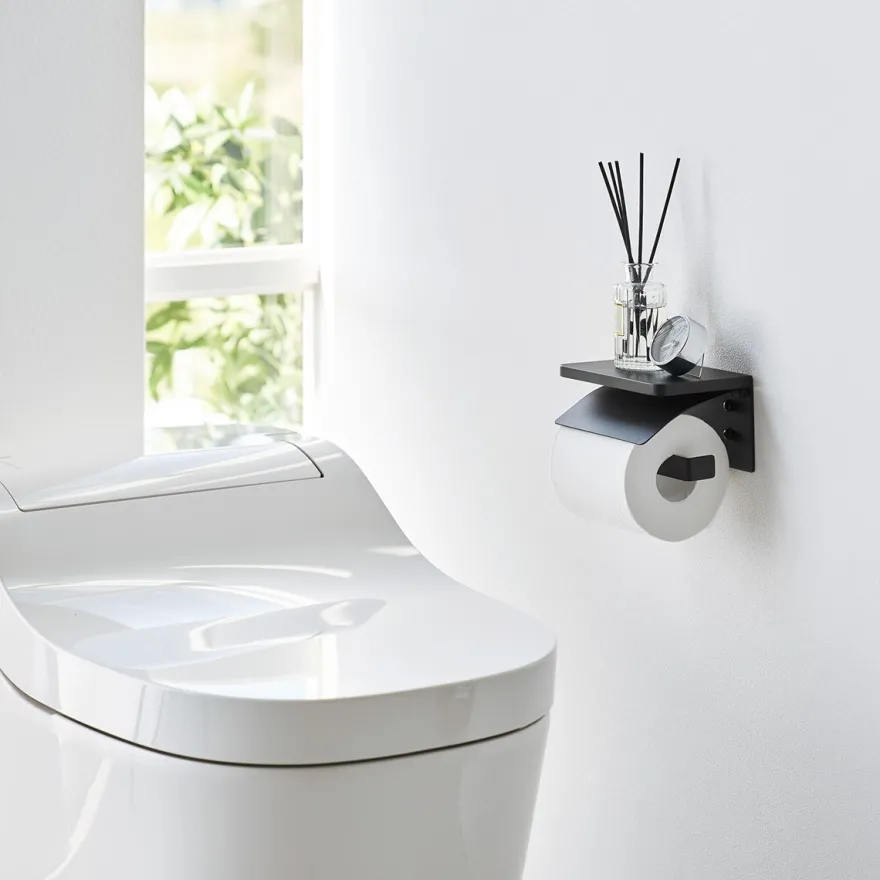 Yamazaki Toiletrulleholder i metal. Single, Sort
