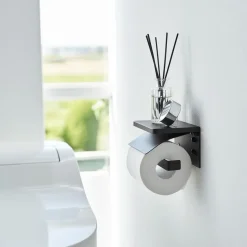 Yamazaki Toiletrulleholder i metal. Single, Sort