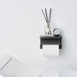 Yamazaki Toiletrulleholder i metal. Single, Sort