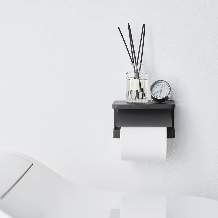 Yamazaki Toiletrulleholder i metal. Single, Sort