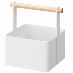 Yamazaki TOSCA toolbox i hvidt metal og bambus - SMALL