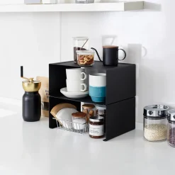 Yamazaki TOWER - DYB Stabelbar køkkenhylde - SORT
