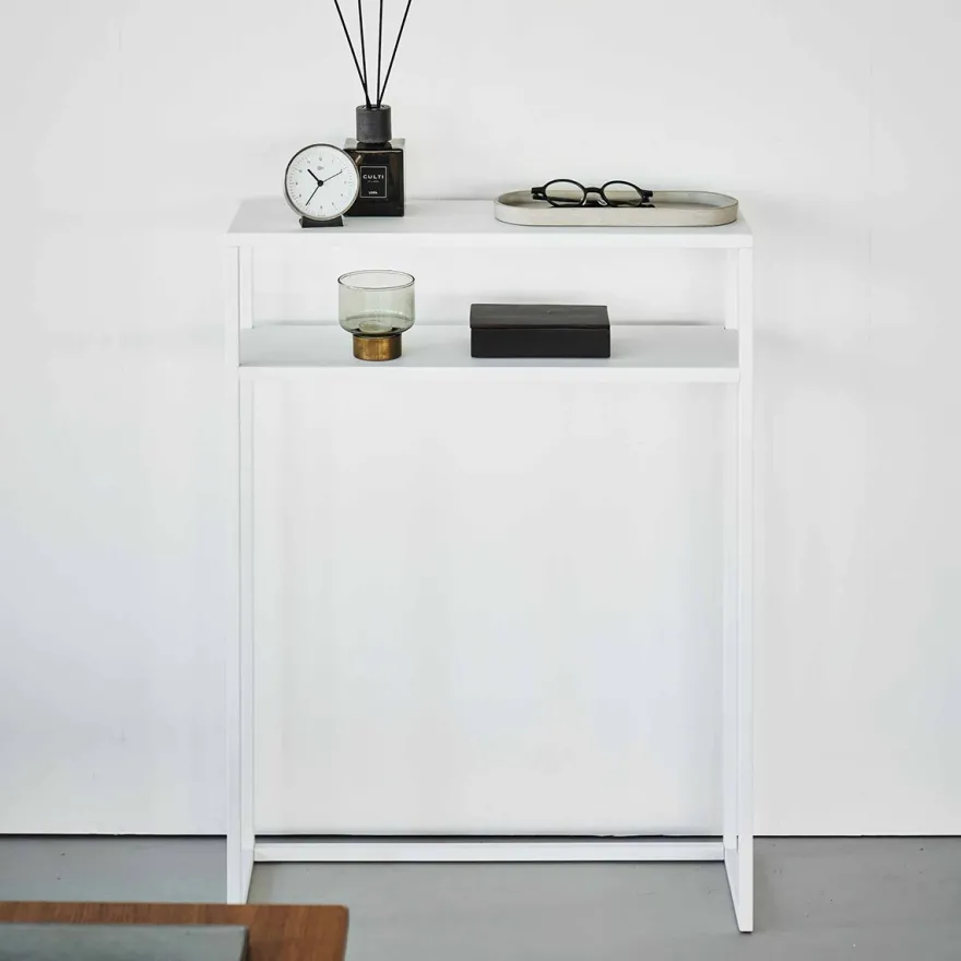 Yamazaki Tower Konsolbord - Smalt i Hvid Metal (60 cm)