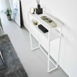 Yamazaki Tower Konsolbord - Smalt i Hvid Metal (60 cm)