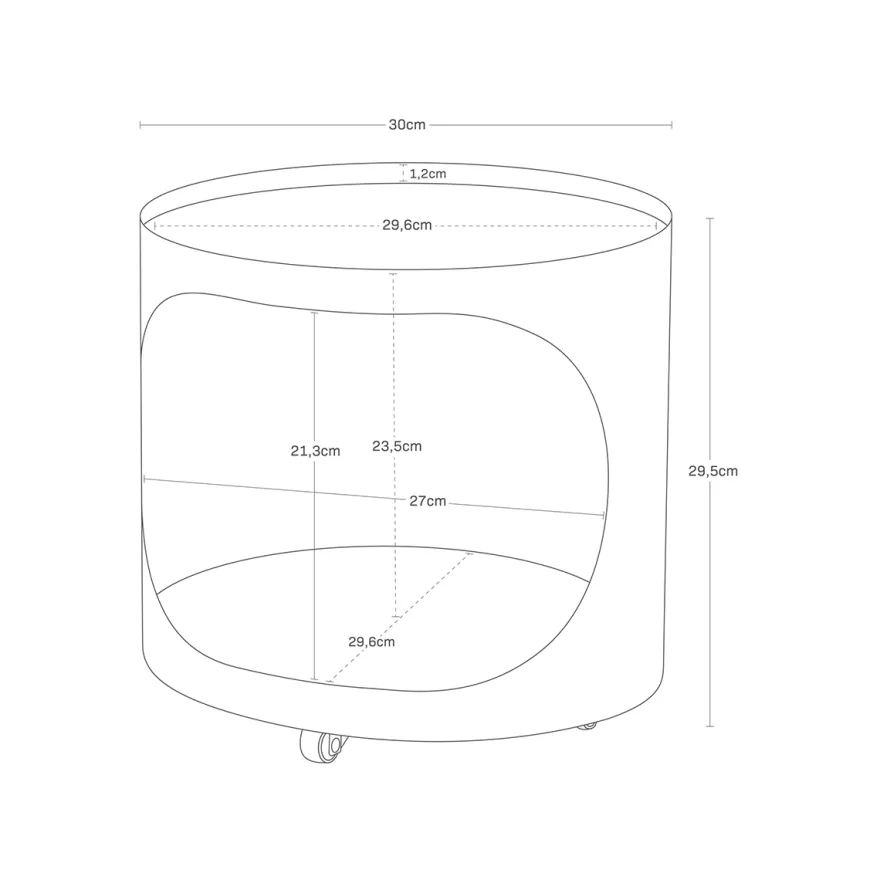 Yamazaki Tower Plantebord med Hjul og Opbevaring - Sort