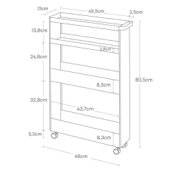 Yamazaki Tower SLIM rullevogn - Sort