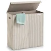 Zeller Dobbelt Vasketøjskurv "Alberte" - Stripes, Beige