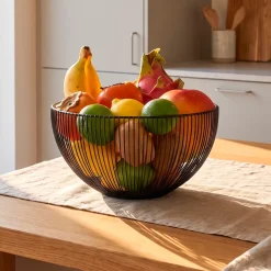 Zeller Frugtkurv i sort metal Ø25 cm
