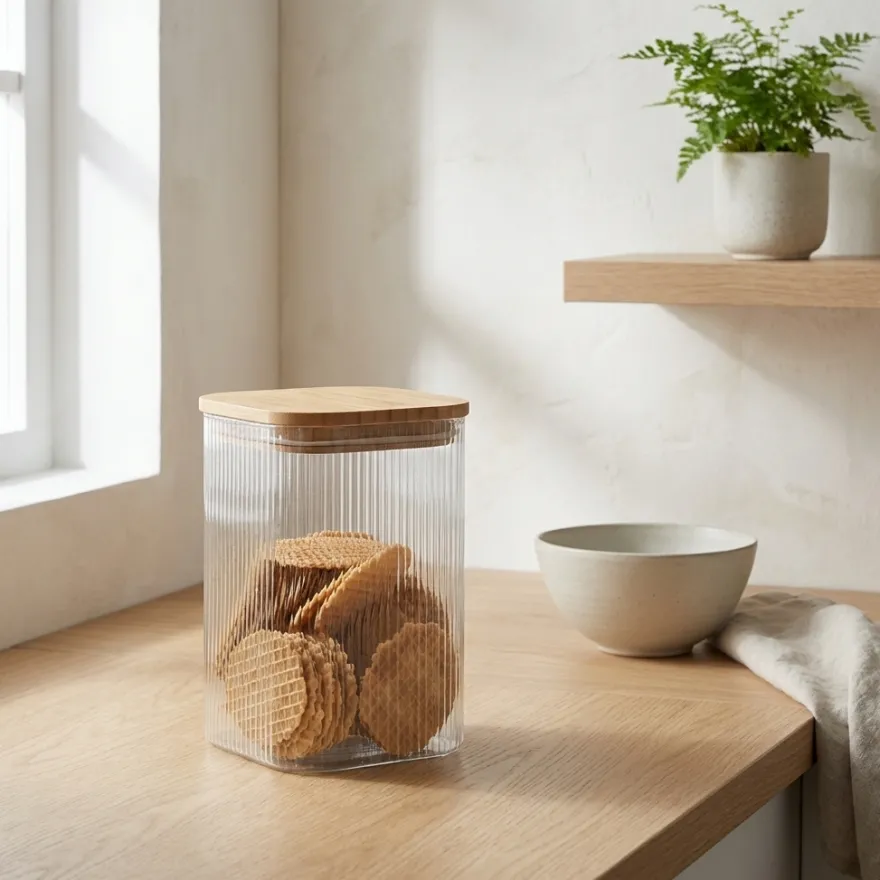 Zeller Glaskrukke med bambuslåg - 1150 ml.