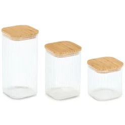 Zeller Glaskrukke med bambuslåg - 1150 ml.