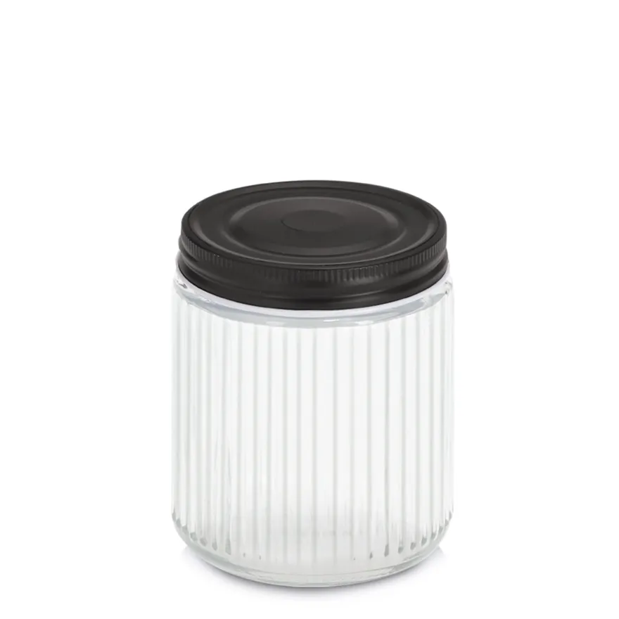Zeller Glaskrukke med sort låg - 520ml.