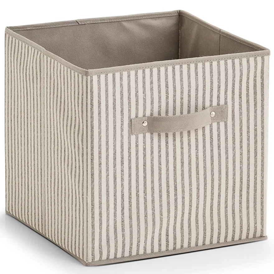 Zeller Rumdelerkurv i stof - "Alberte" BEIGE Stripes