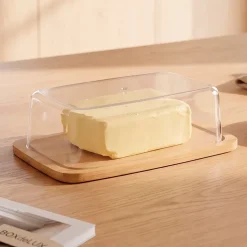 Zeller Smørboks i Bambus og Plast - 19 x 12,5 cm