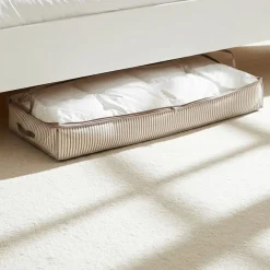 Zeller "Under bed" storage Stofkurv - "Alberte" BEIGE Stripes